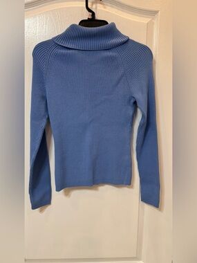 JEANNE PIERRE Light Blue Ribbed Turtleneck Small/ Chica Used